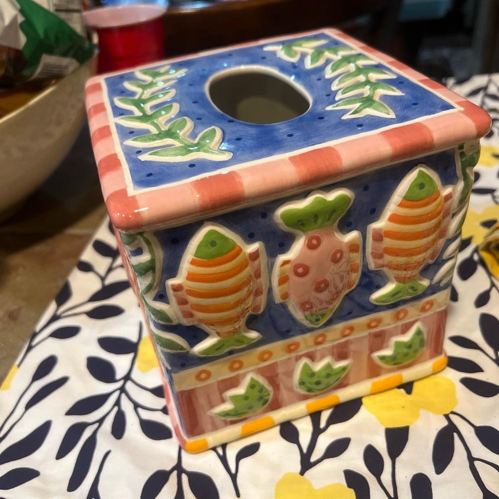 Colorful Ceramic Tissue Box Cover
